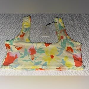 NWT $92 Montce Helena Floral Allie Bikini Top | size Large